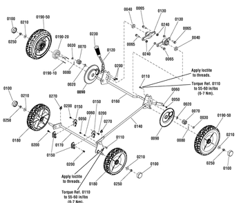 Wheels Group (7501609) Diagram and Parts List for 7800792-JS46 2011 Briggs and Stratton Lawn Mower